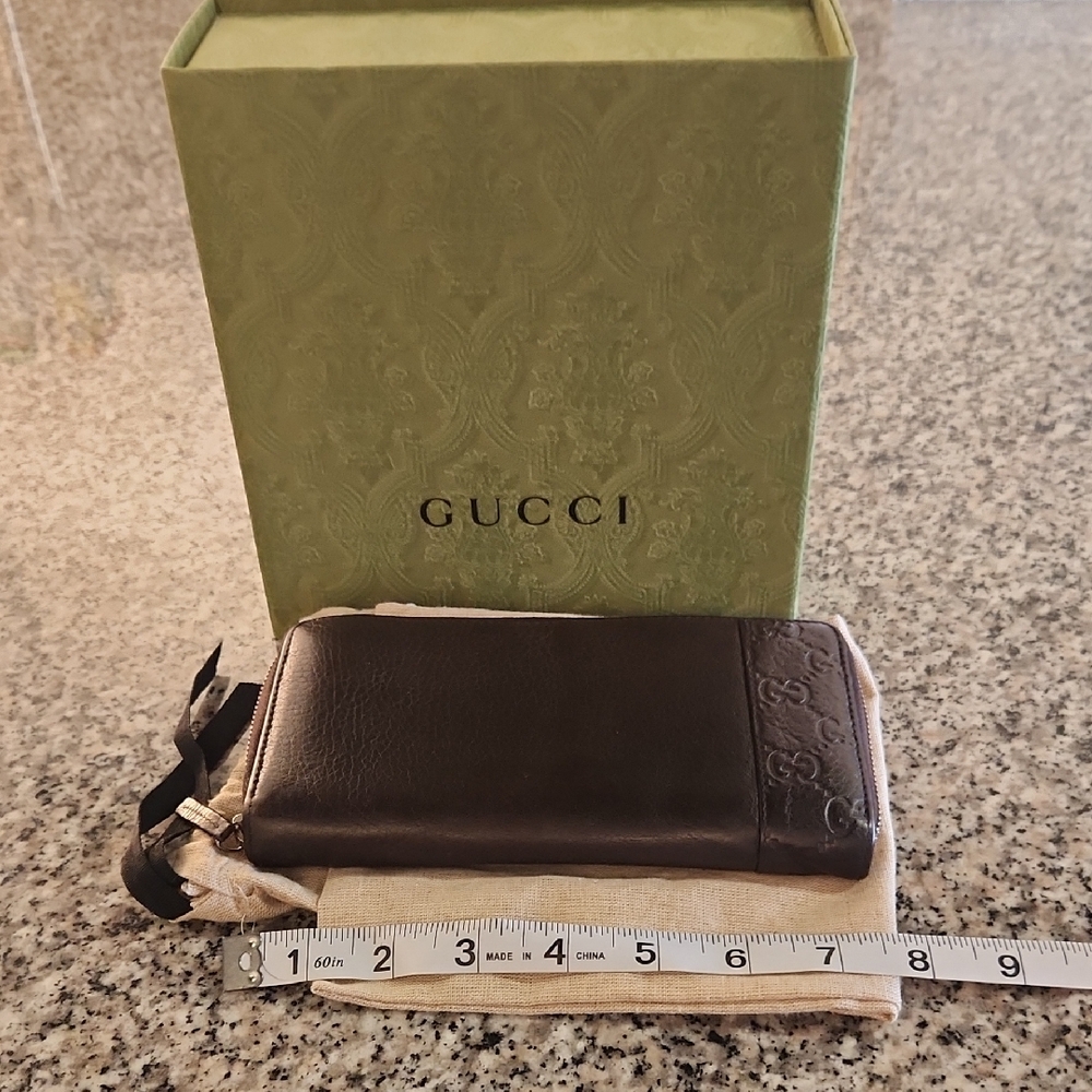 Gucci Guccissima Zip Around Wallet Brown